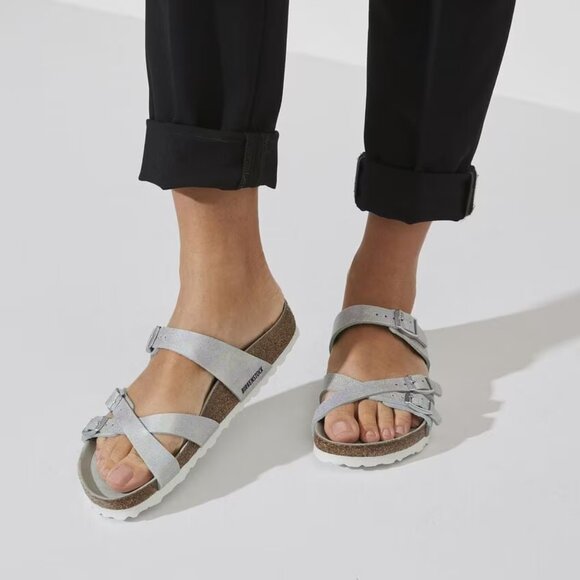 NEW Birkenstock Made in Germany Franca Sandals - Birko-Flor®  Iridescent Matcha2 - Picture 11 of 11
